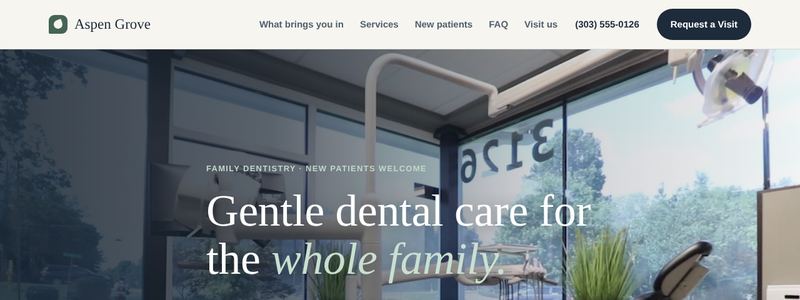 Aspen Grove Family Dental sample site preview